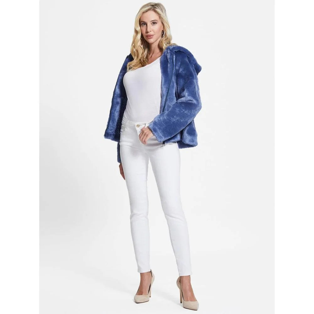 Guess Blue Marabou Coat - XS
