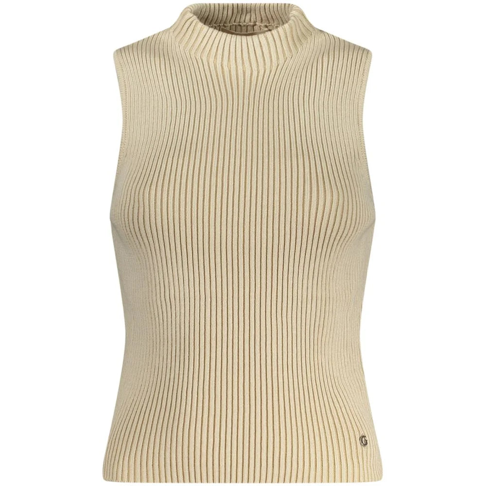 Guess Jeans Beige Cotton Tank Top - S