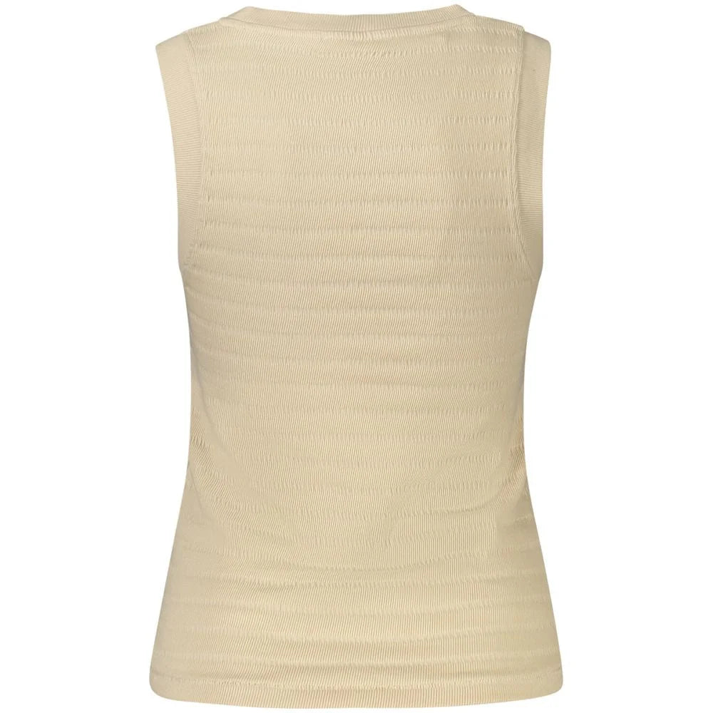 Guess Jeans Beige Cotton Tank Top - XS - Tank Tops