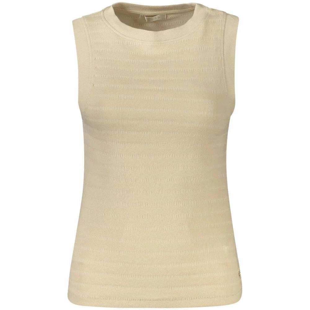 Guess Jeans Beige Cotton Tank Top - XS - Tank Tops