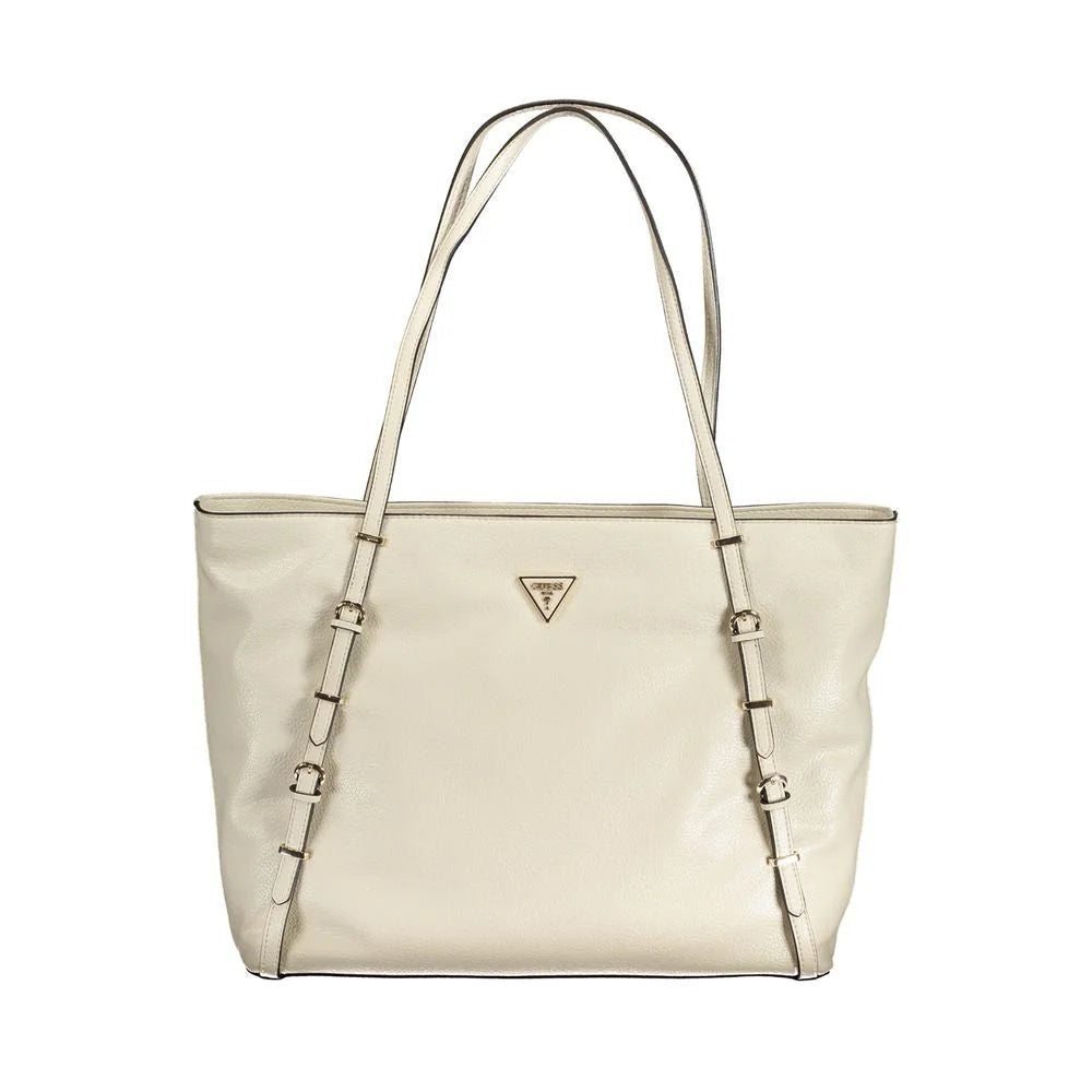 Guess Jeans Beige Polyethylene Handbag - Shopper Bags