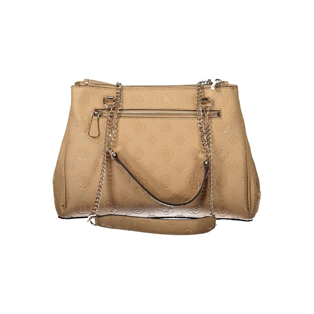 Guess Jeans Beige Polyethylene Women Handbag - Shoulder Bags