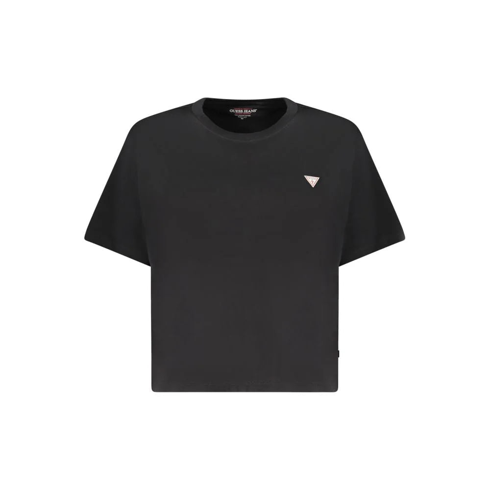 Guess Jeans Black Cotton Women T-Shirt - T-Shirts