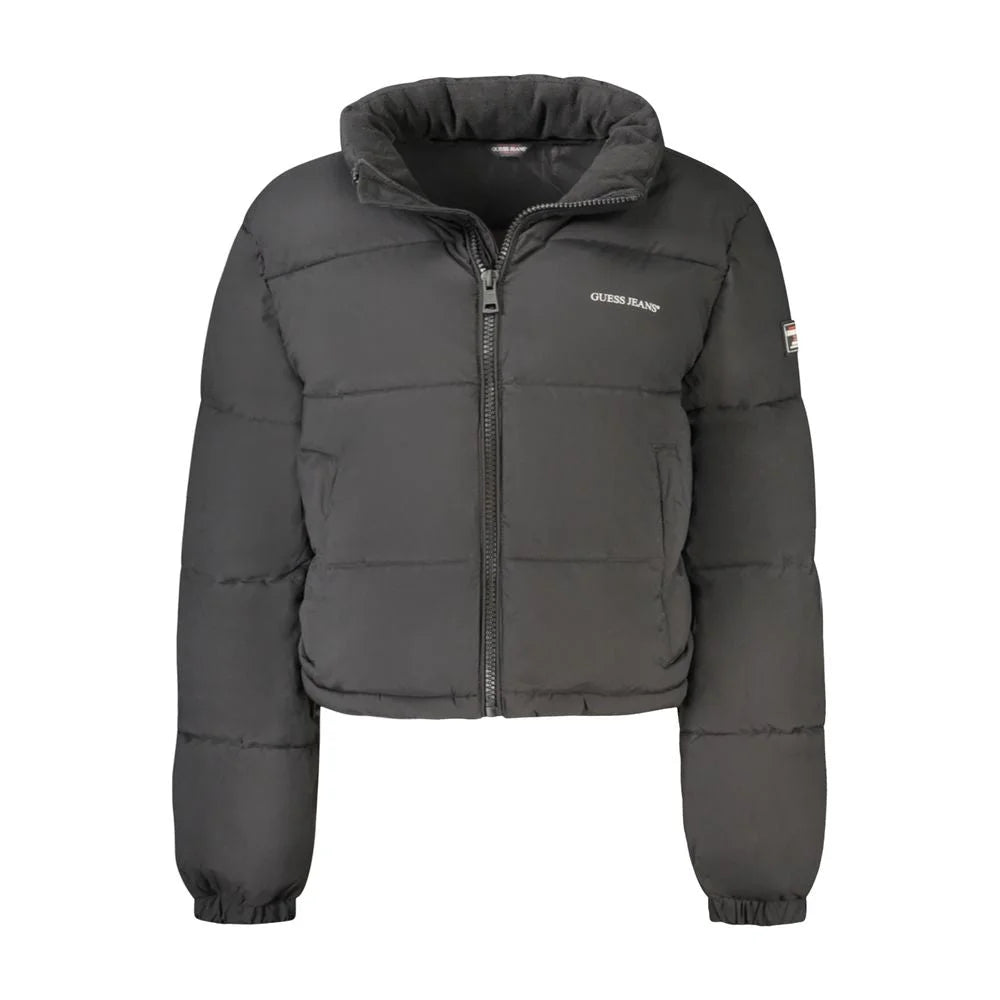 Guess Jeans Black Polyester Jackets & Coat - L