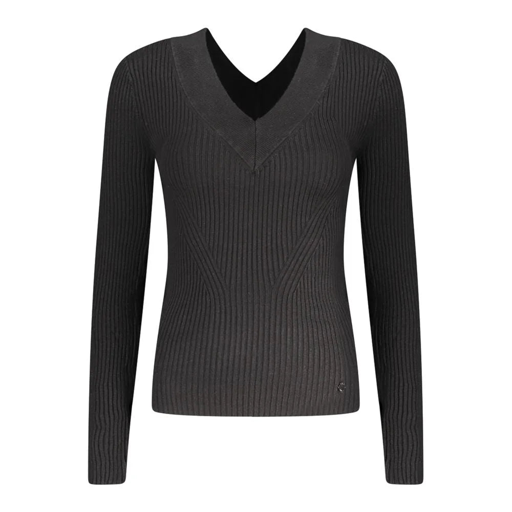 Guess Jeans Black Viscose Sweater - Sweaters