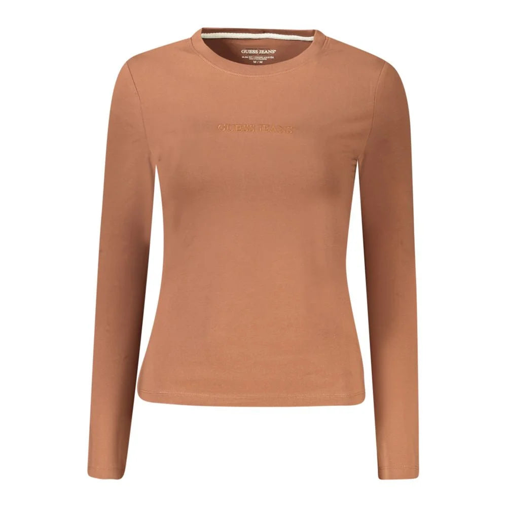 Guess Jeans Brown Cotton Women T-Shirt - XL