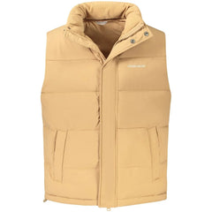 Guess Jeans Brown Polyester Men’s Sleeveless Jacket - S