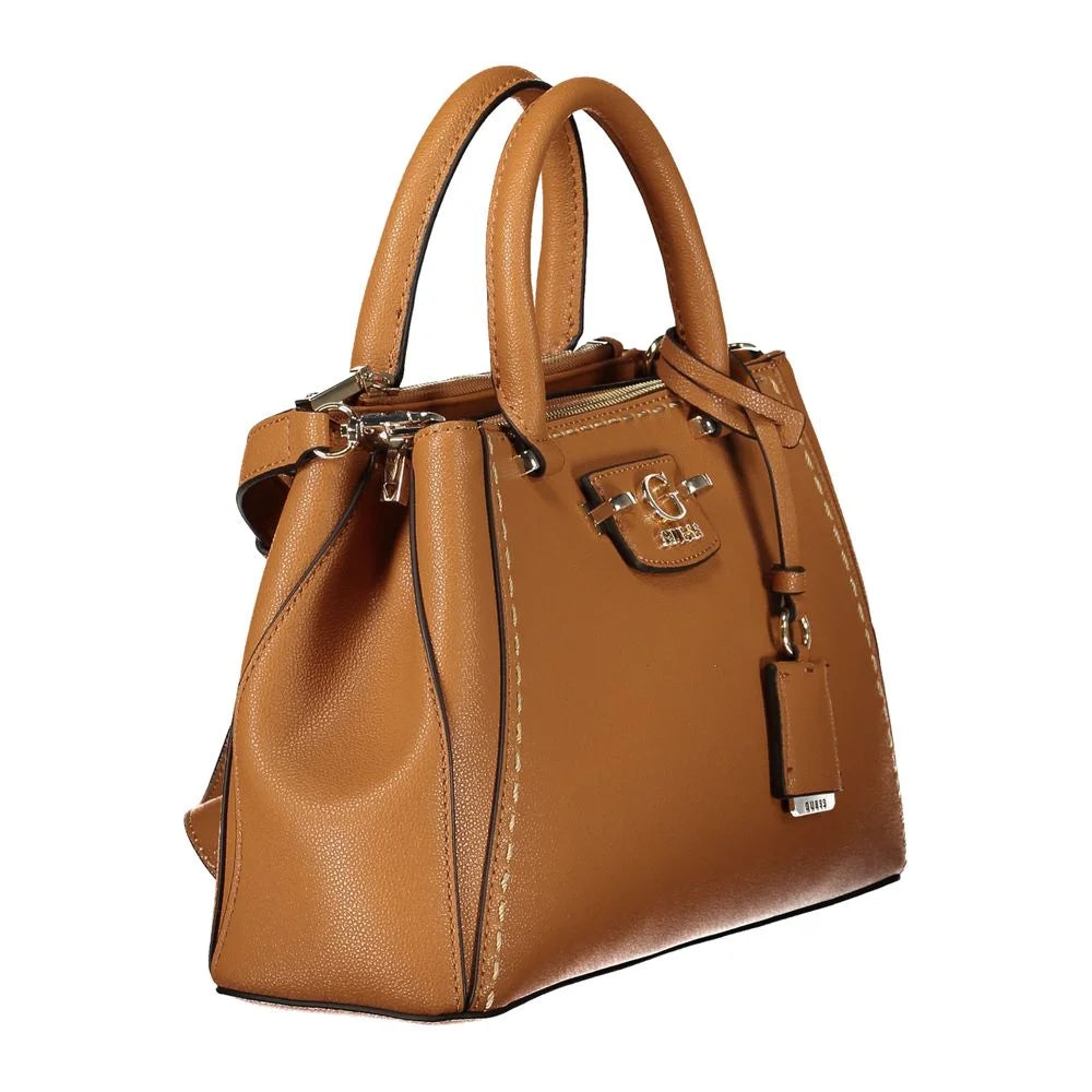 Guess Jeans Brown Polyethylene Handbag - Satchel Bags