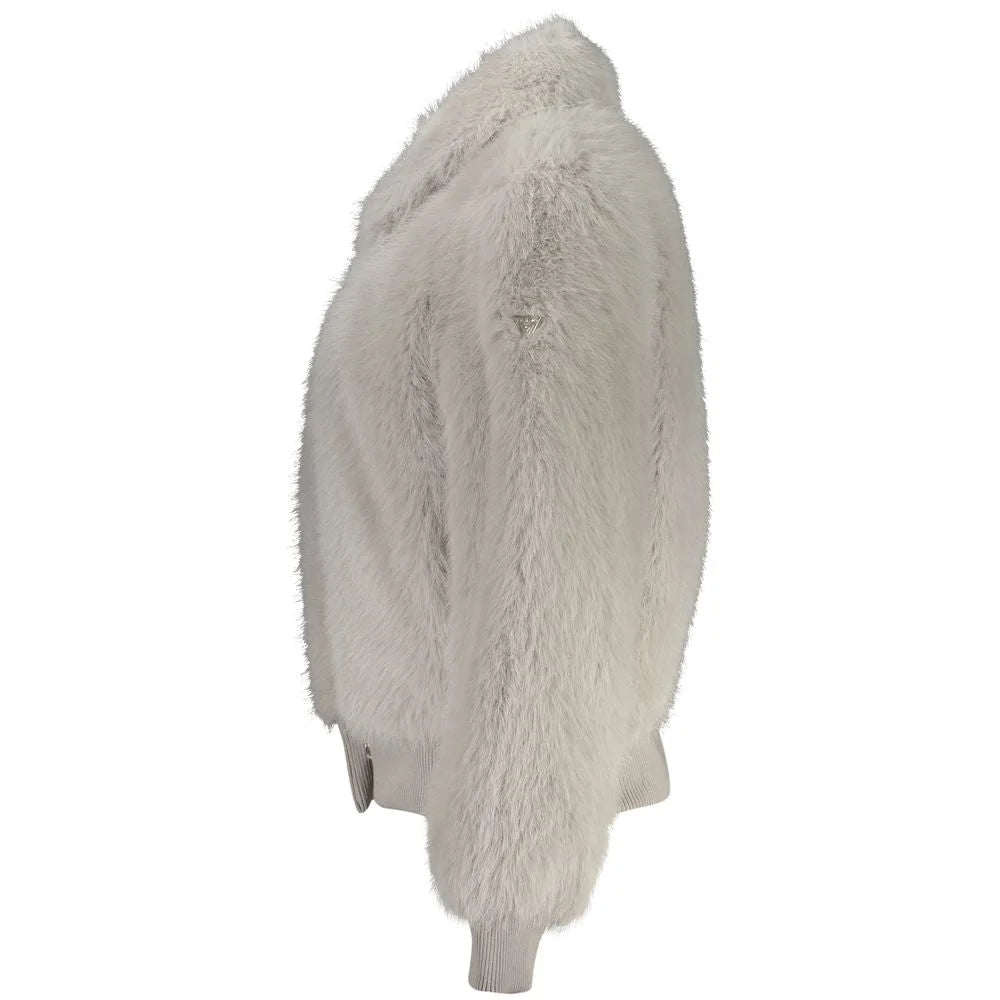 Guess Jeans Gray Polyester Jackets & Coat - L