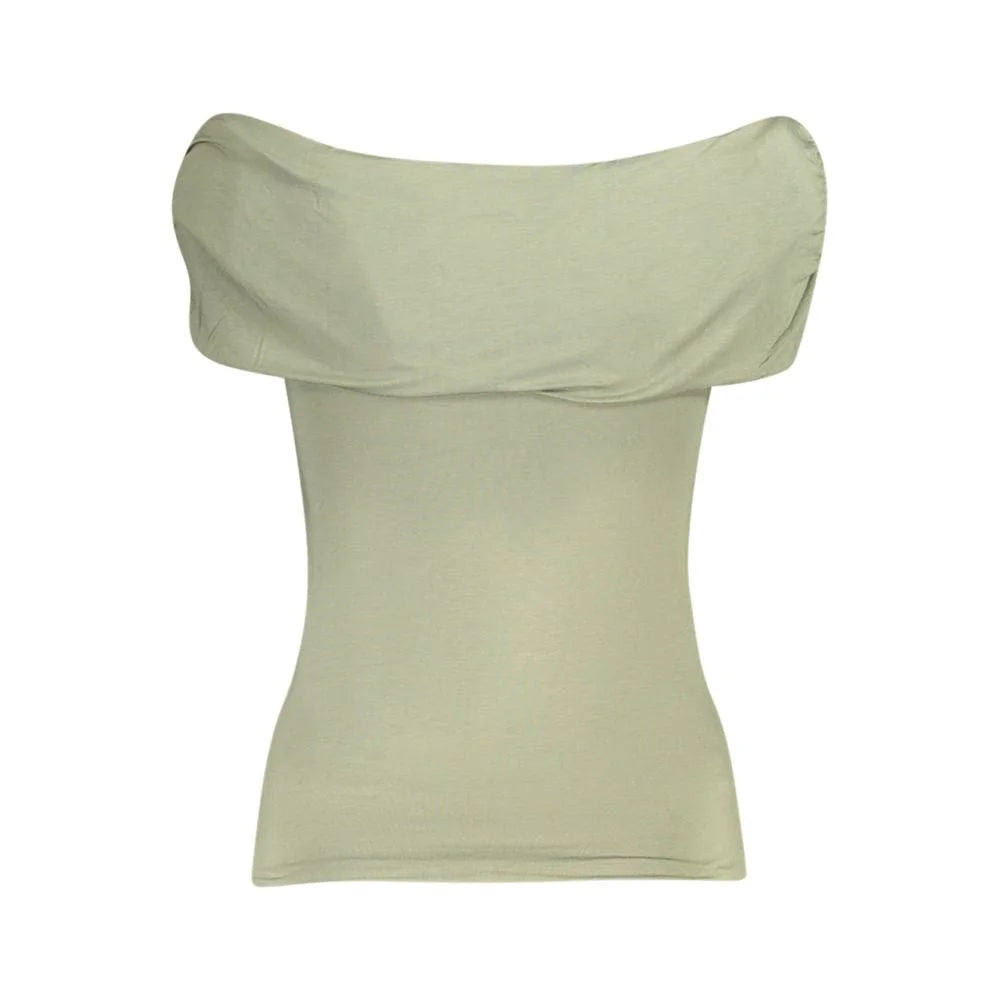 Guess Jeans Green Modal Women T-Shirt - XS - T-Shirts