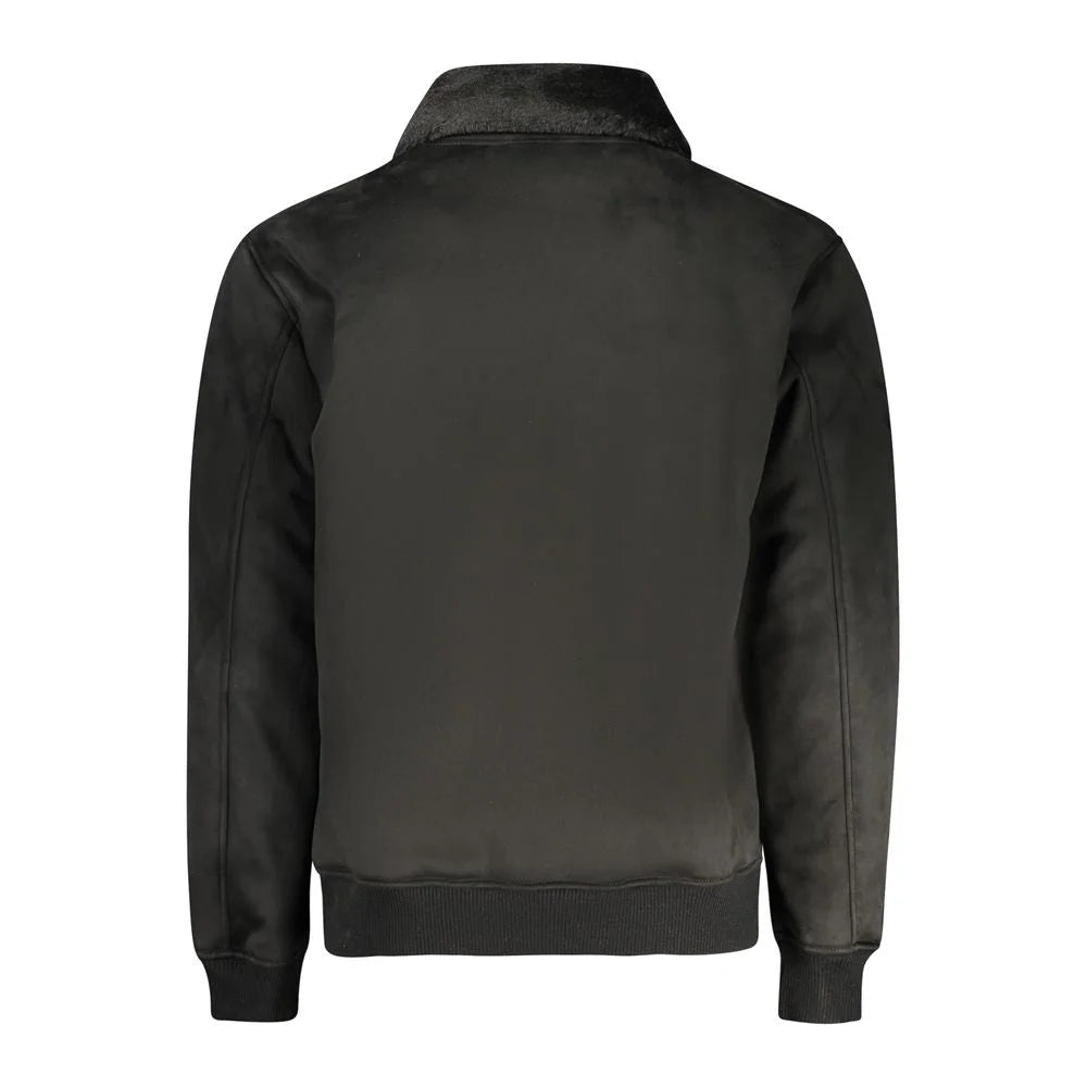 Guess Jeans Nero Poliuretano Men Jacket
