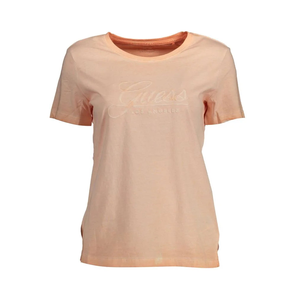 Guess Jeans Pink Cotton Women T-Shirt - XS - T-Shirts