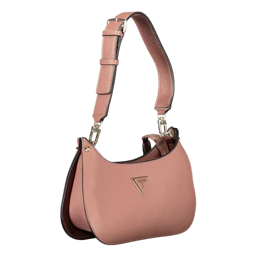 Guess Jeans Pink Polyethylene Handbag - Half-Moon Bags