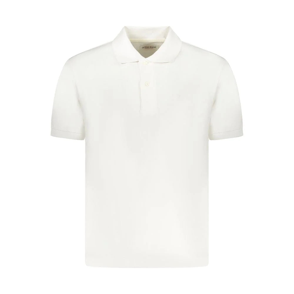 Guess Jeans White Cotton Men Polo Shirt - M