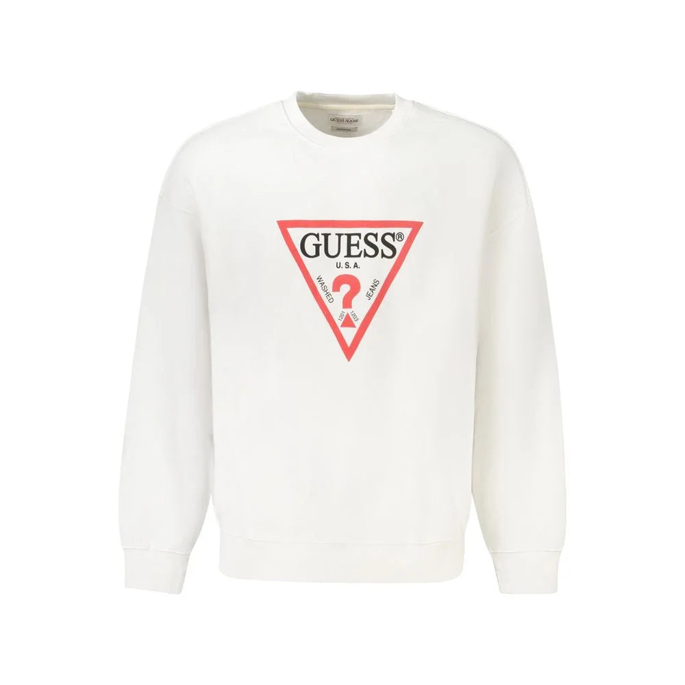 Guess Jeans White Cotton Men’s Sweater - M