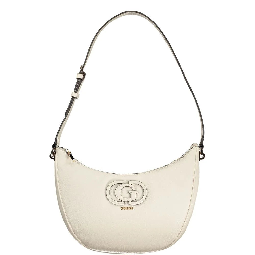Guess Jeans White Polyethylene Women Handbag - Half-Moon Bags