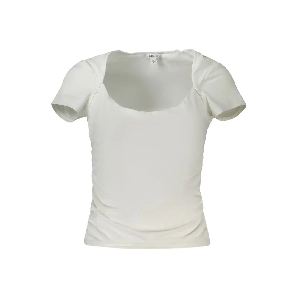 Guess Jeans White Spandex Women T-Shirt - M
