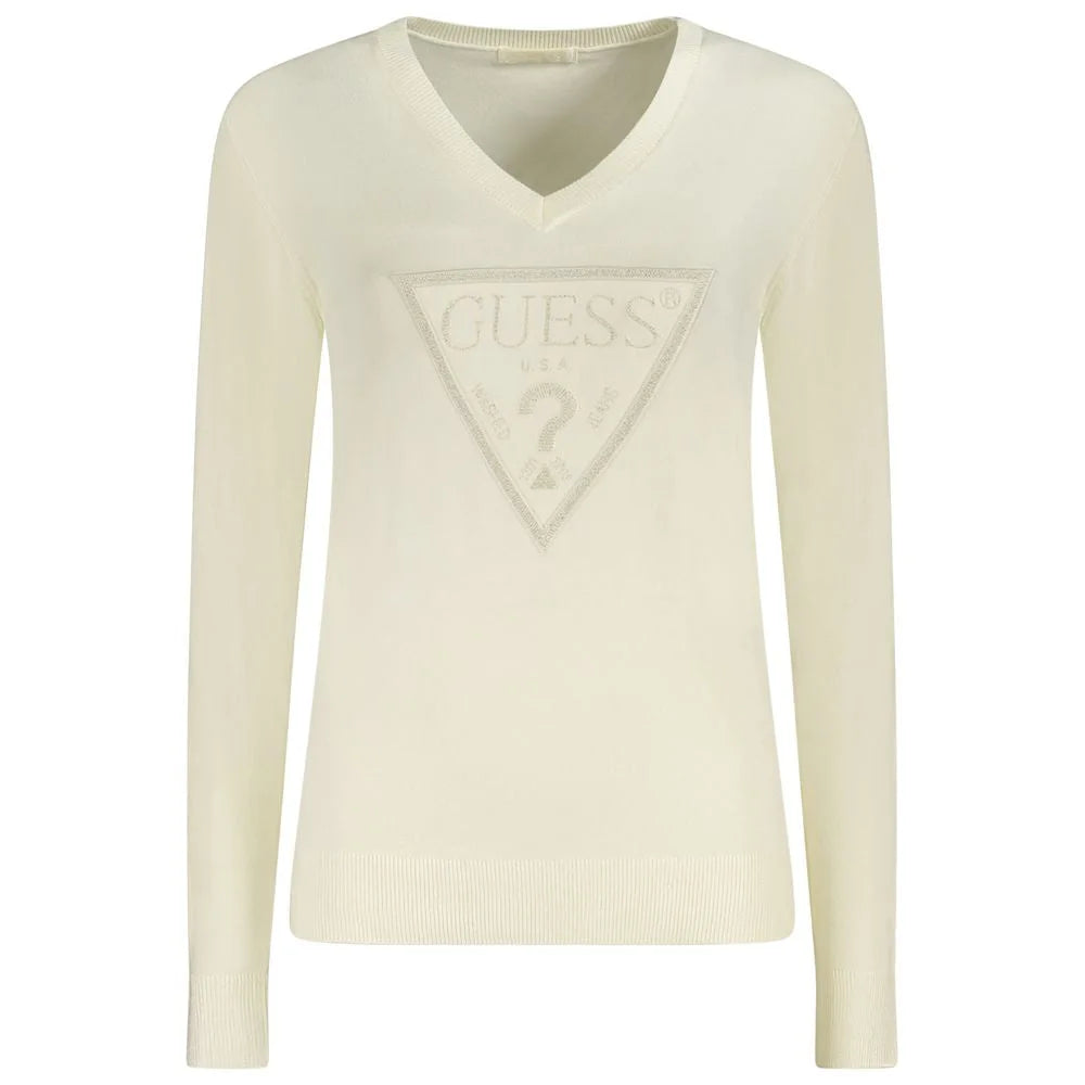 Guess Jeans White Viscose Sweater - XL