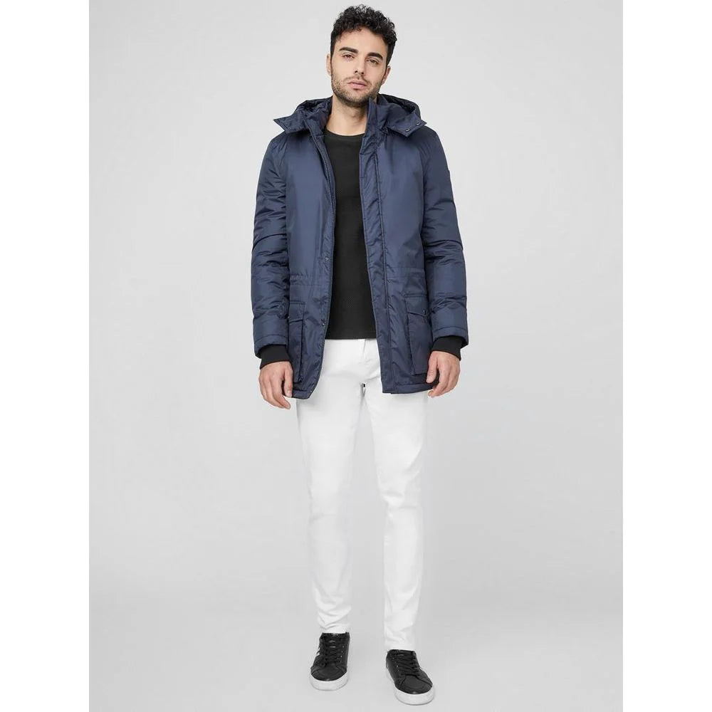 Guess Navy Blue Polyester Parka - XS