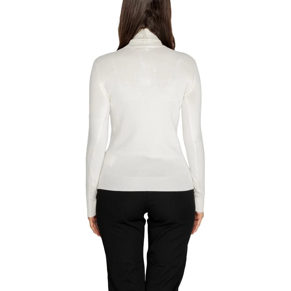 Guess White Viscose Turtleneck