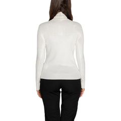 Guess White Viscose Turtleneck