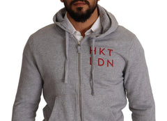 Hackett Gray Full Zip Hooded Cotton Sweatshirt Sweater - IT46 | S - Hoodies