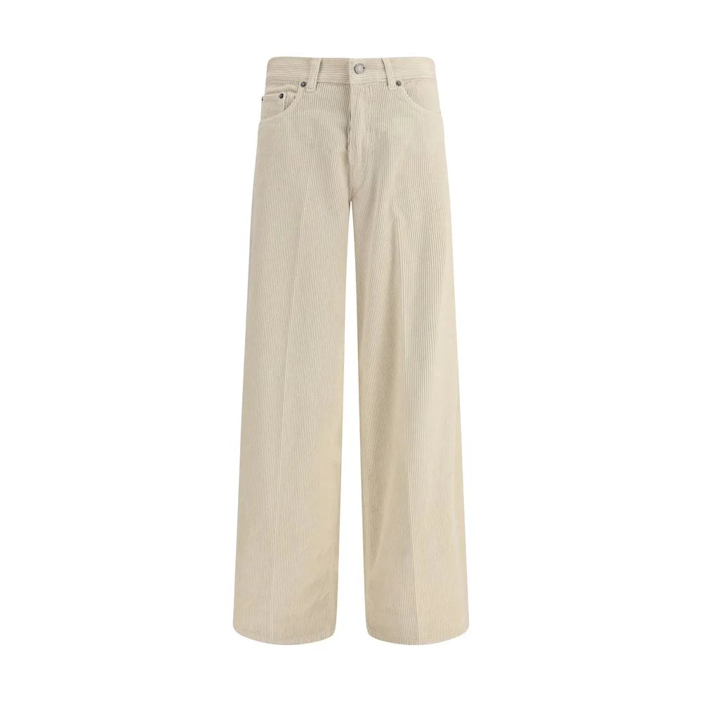 Haikure Beige Cotton Casual Pants - W24