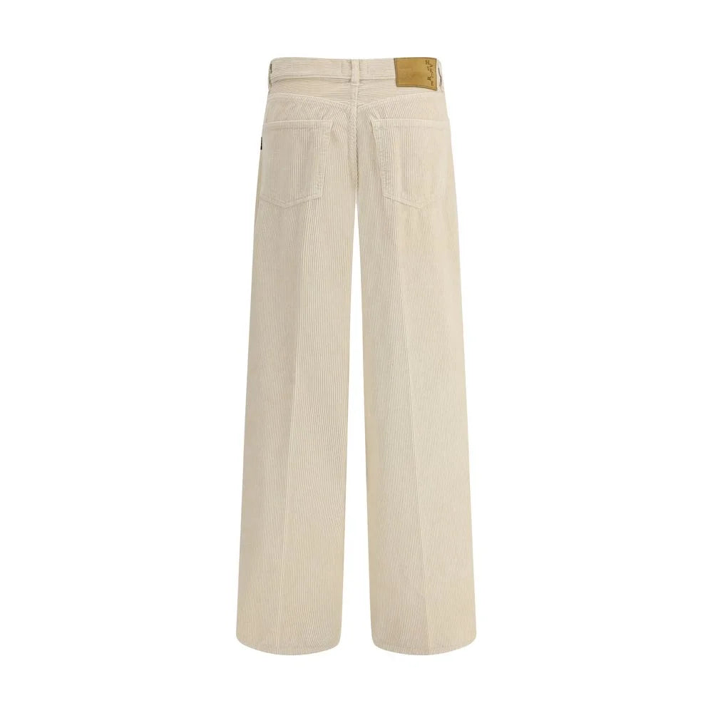 Haikure Beige Cotton Casual Pants - W24