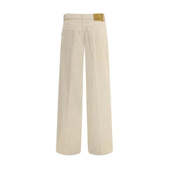 Haikure Beige Cotton Casual Pants - W24
