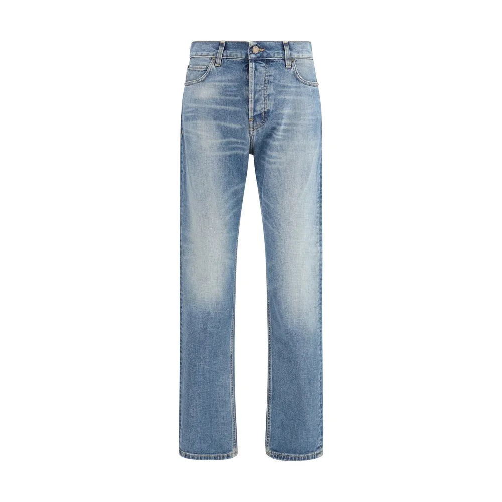 Haikure Blue Cotton Straight-Leg Jeans