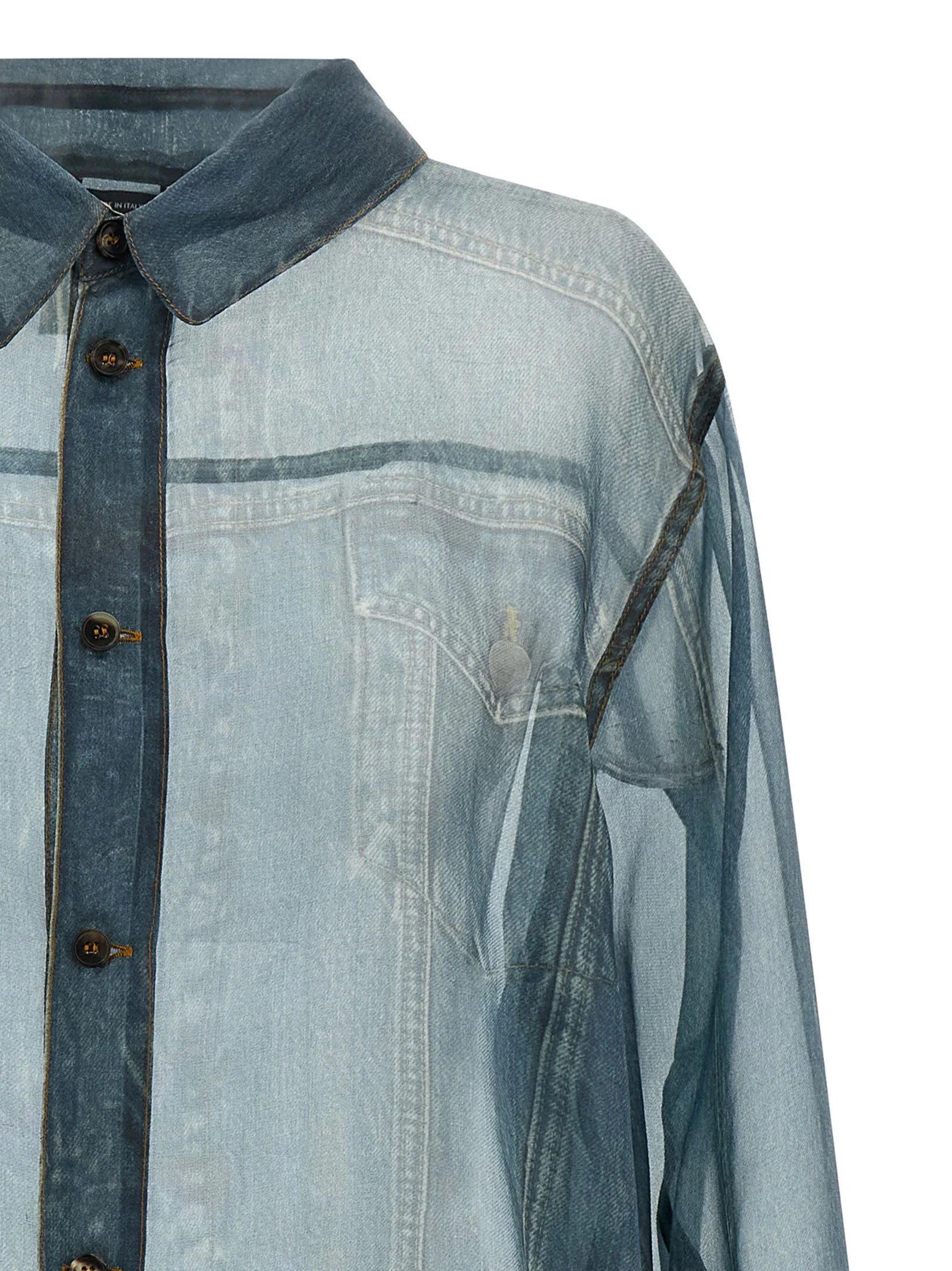 Haikure Blue Silk Blouse