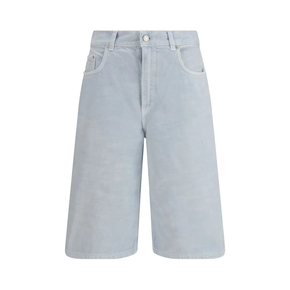 Haikure Light Blue Cotton Bermuda Shorts