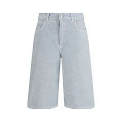 Haikure Light Blue Cotton Bermuda Shorts