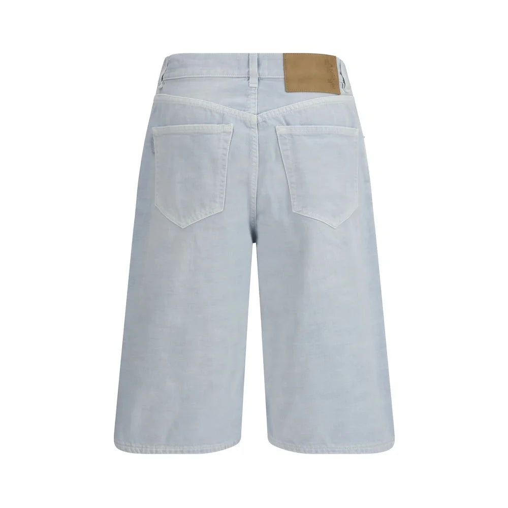 Haikure Light Blue Cotton Bermuda Shorts
