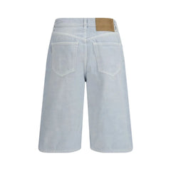 Haikure Light Blue Cotton Bermuda Shorts