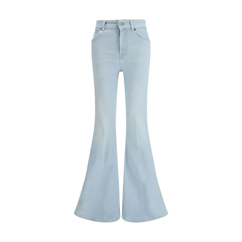 Haikure Light Blue Cotton Flared Jeans