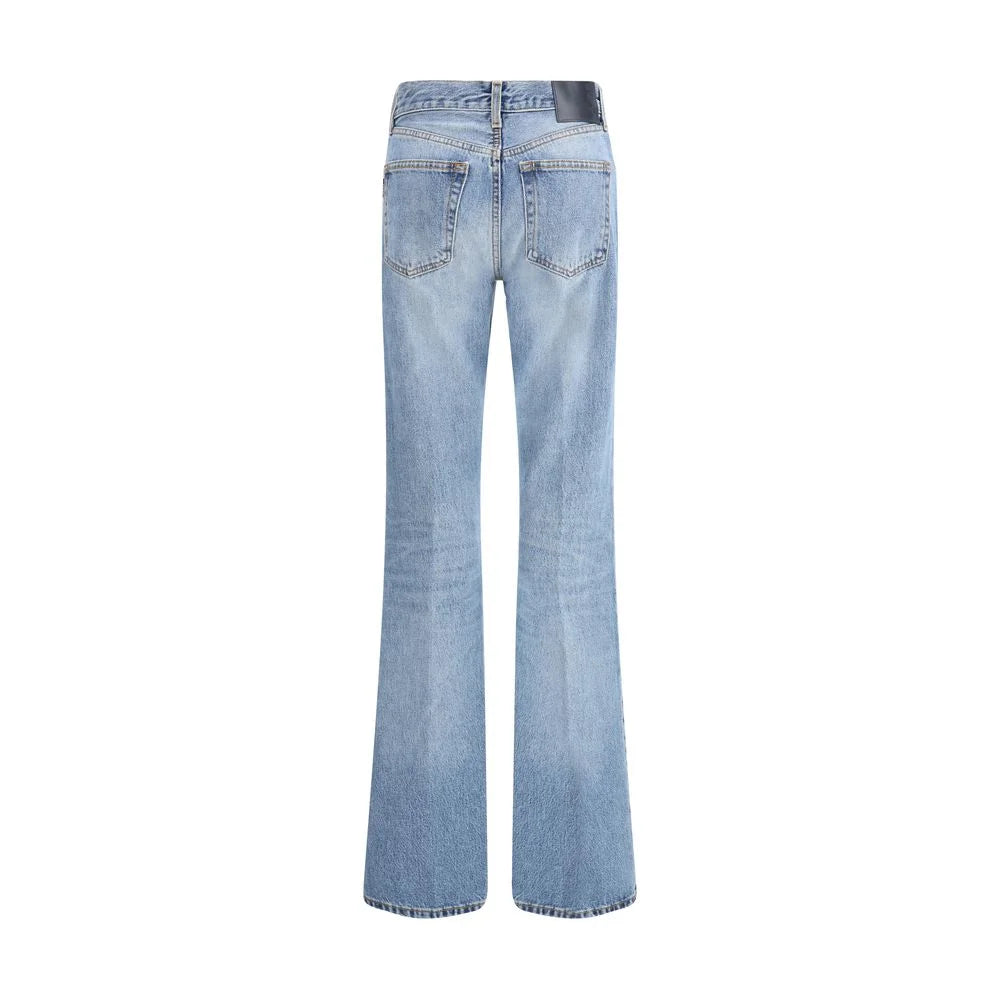 Haikure Light Blue Cotton Flared Jeans - W25