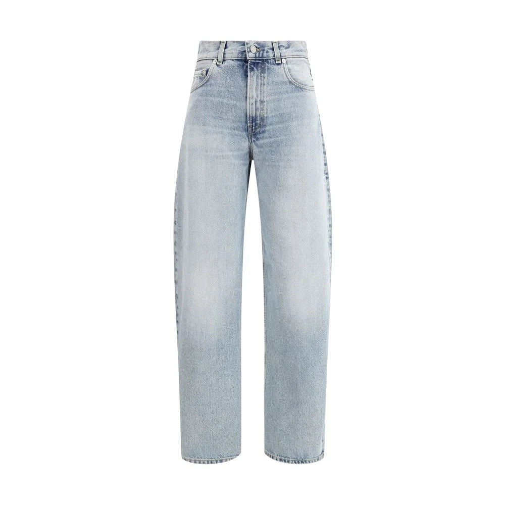 Haikure Light Blue Cotton Relaxed Fit Jeans