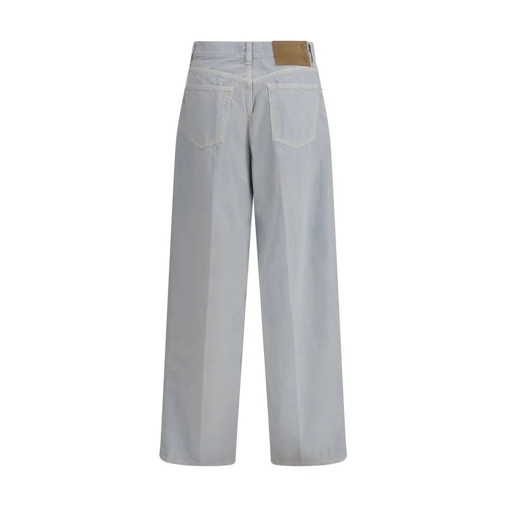 Haikure Light Blue Cotton Straight-Leg Jeans