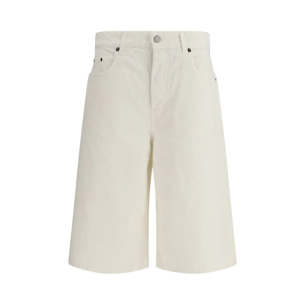 Haikure White Cotton Bermuda Shorts