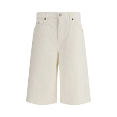 Haikure White Cotton Bermuda Shorts