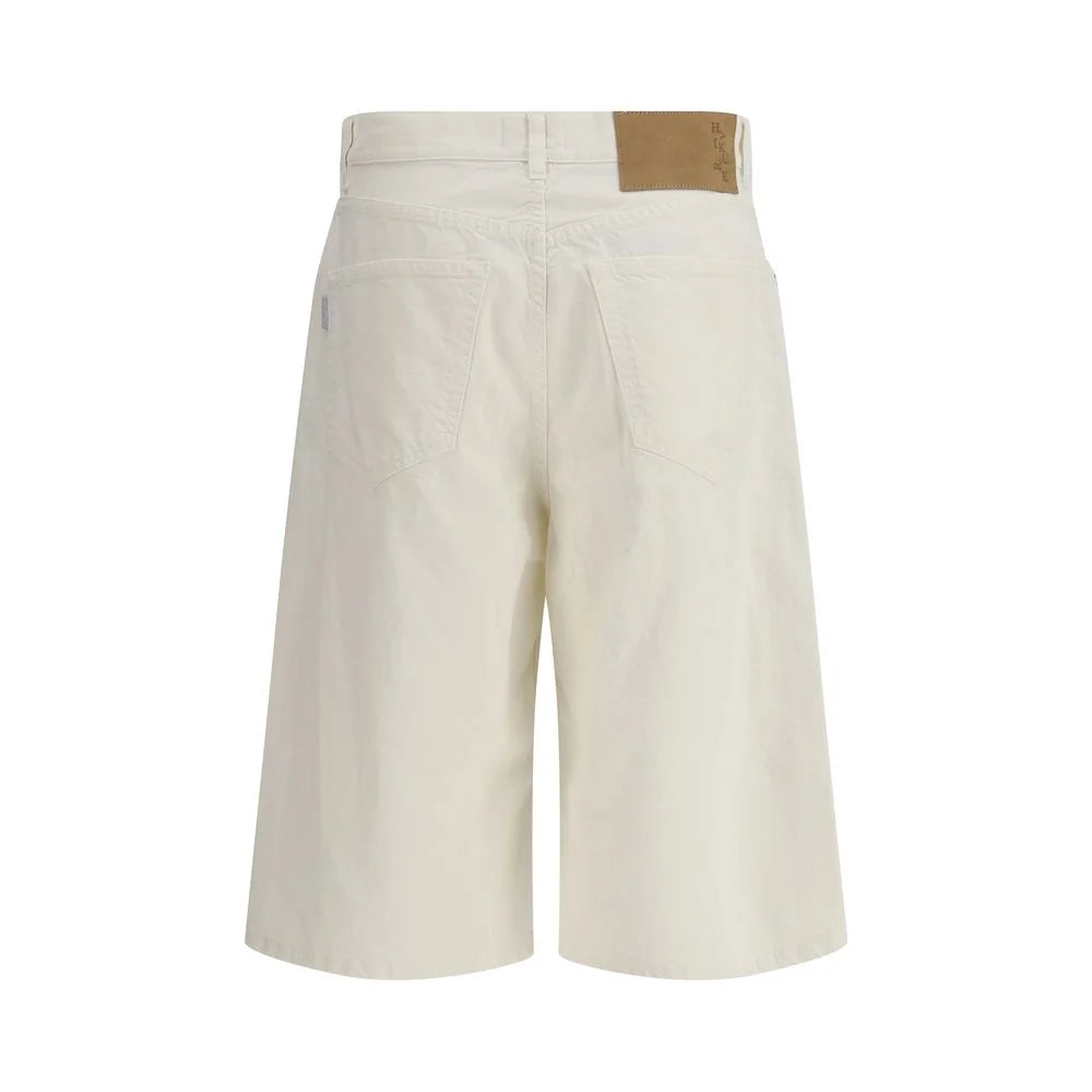 Haikure White Cotton Bermuda Shorts