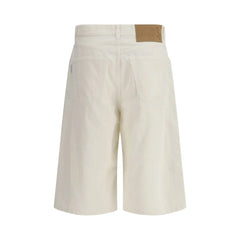 Haikure White Cotton Bermuda Shorts