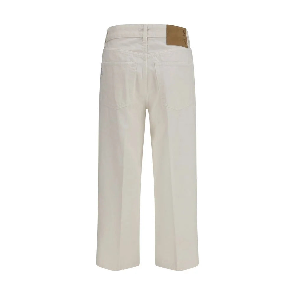 Haikure White Cotton Relaxed Fit Jeans