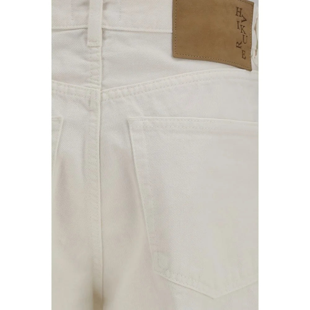 Haikure White Cotton Relaxed Fit Jeans