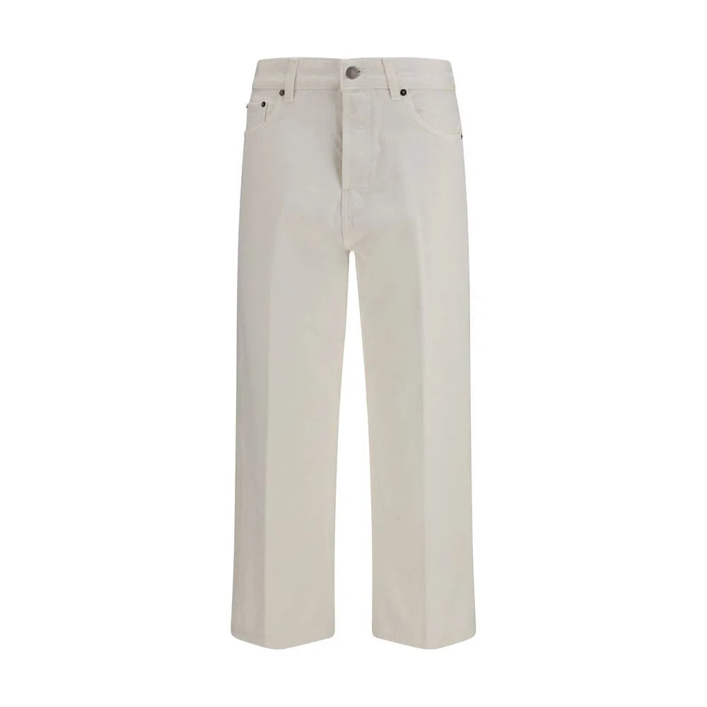 Haikure White Cotton Relaxed Fit Jeans