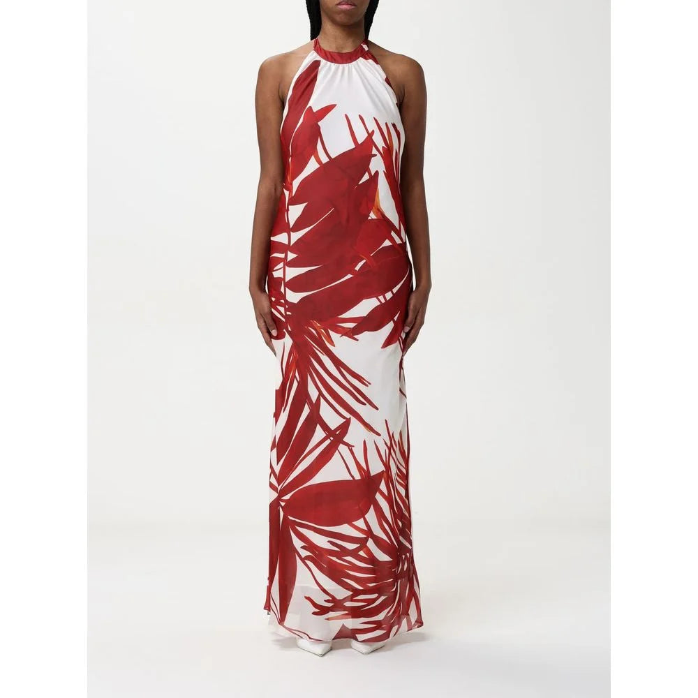 Hanita Red Silk Casual Dress - S