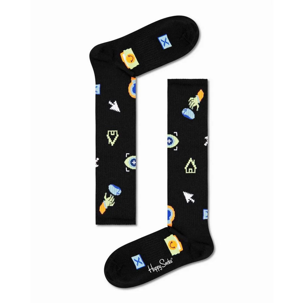Happy Socks Black Cotton Sock - 36-40
