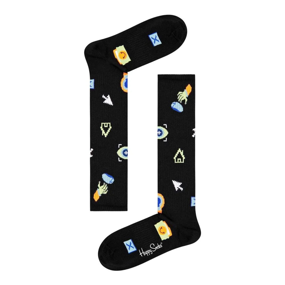 Happy Socks Black Cotton Sock - 36-40