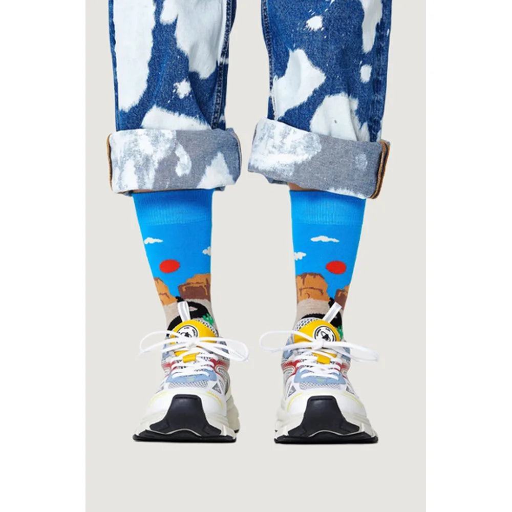 Happy Socks Blue Cotton Sock - 36-40